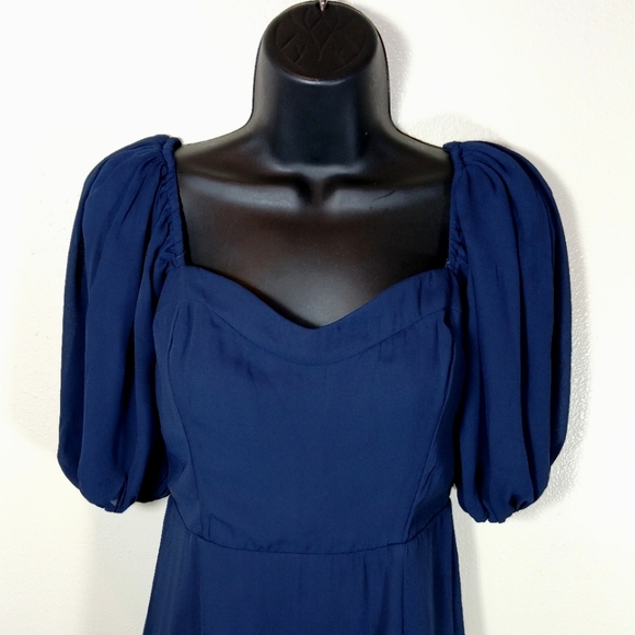 Abercrombie and Fitch Camille Puff Sleeve Midi Dress Small - Picture 6 of 12